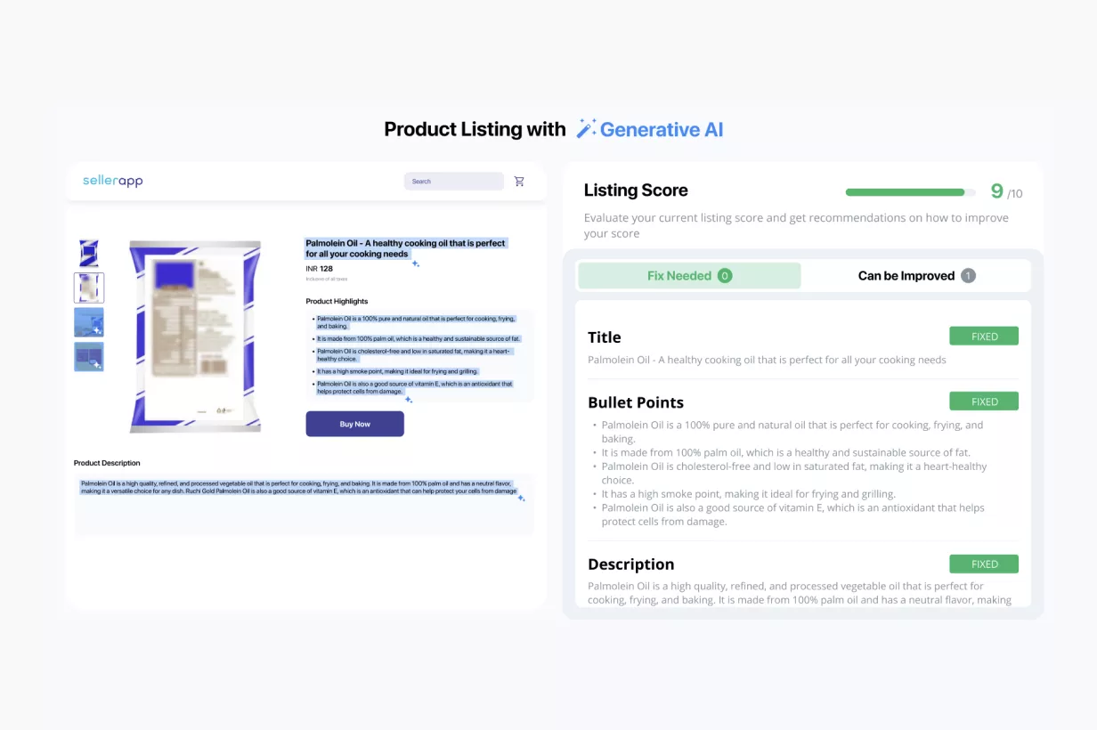 Seller app uses generative AI to help user generate product listing