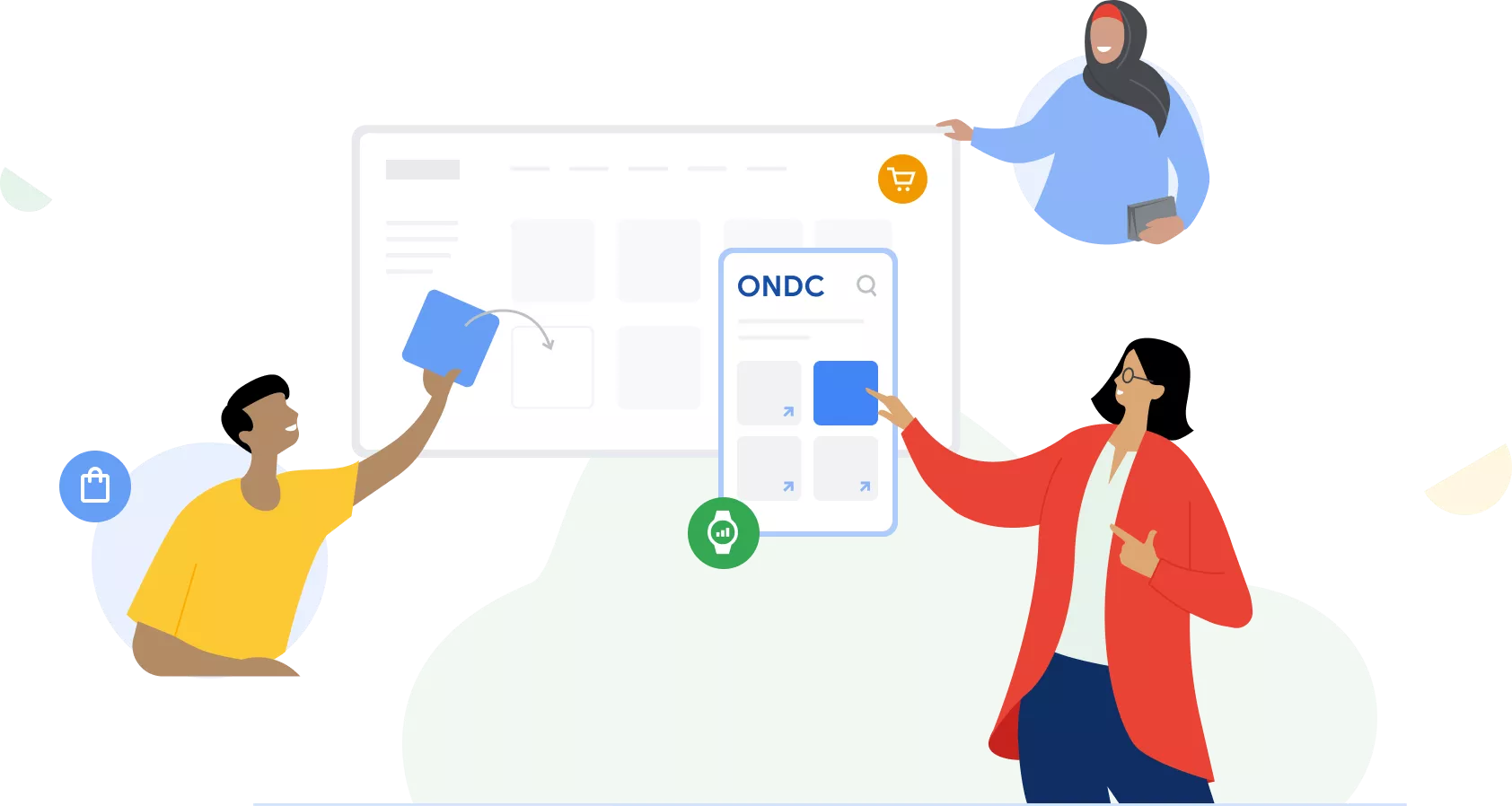 A person using ONDC to purchase things online